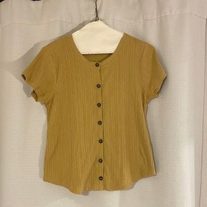 Madewell ribbed button up Tee